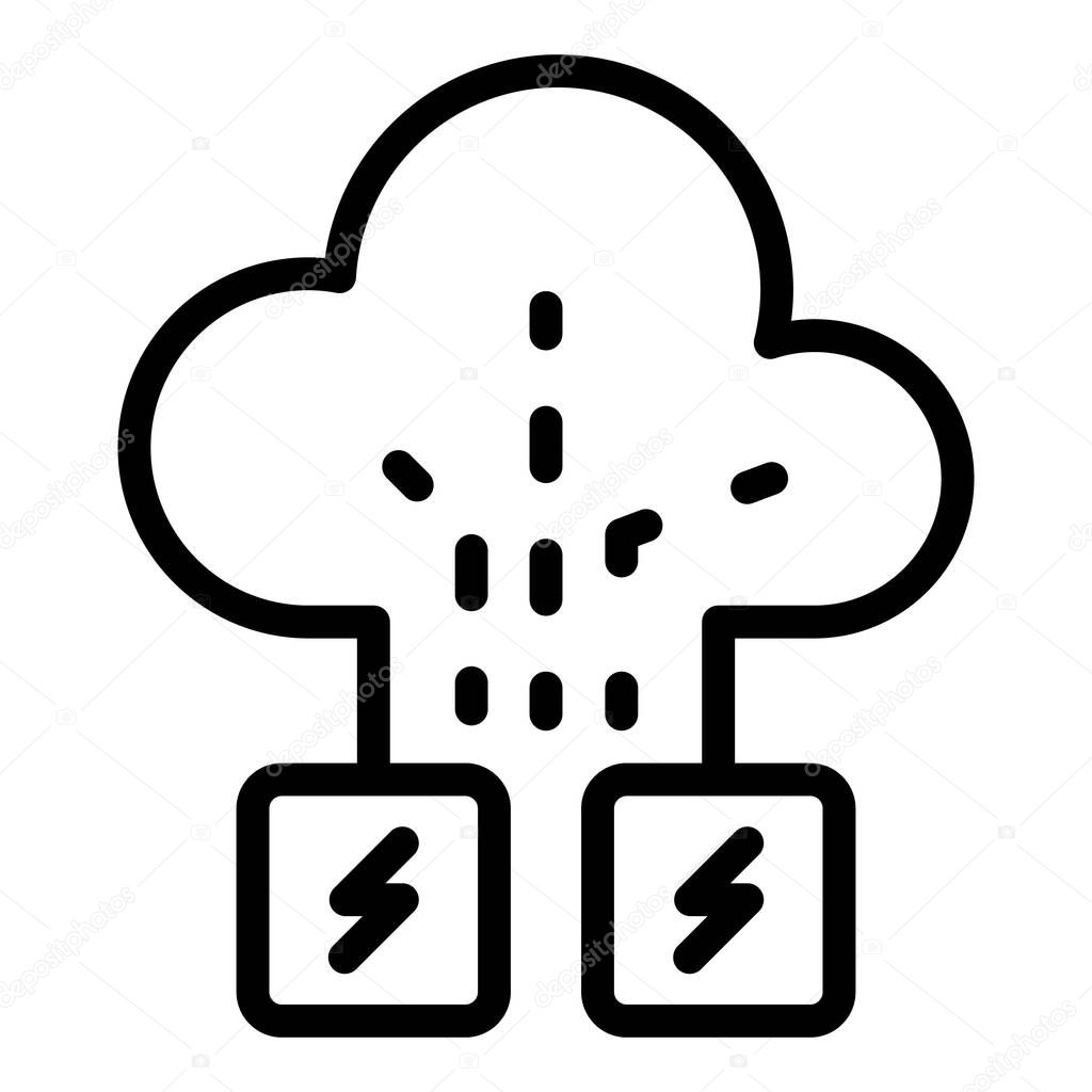 Cloud memory attack icon, outline style
