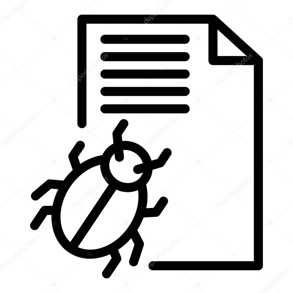 Trojan bug icon, outline style