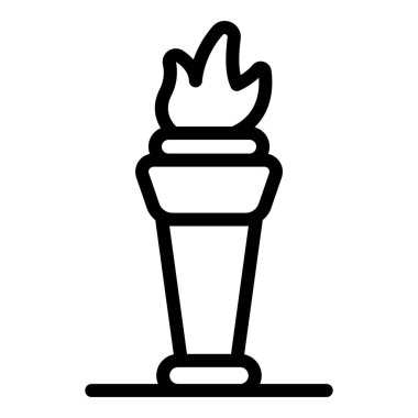 Olympic fire icon, outline style clipart