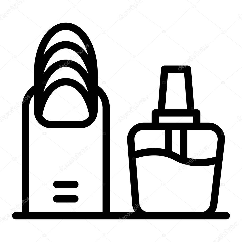 Nail shape icon, outline style