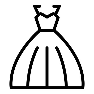 Gelinlik ikonu. Beyaz arkaplanda izole edilmiş web tasarımı için gelinlik ikonu taslağı