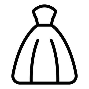 Gelinlik ikonu. Beyaz arkaplanda izole edilmiş web tasarımı için gelinlik tasarımı ikonu taslağı