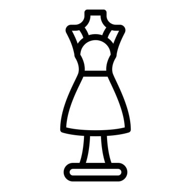 Gelinlik ikonu. Beyaz arkaplanda izole edilmiş web tasarımı için gelinlik vektör simgesi taslağı