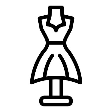 Gelinlik ikonu. Beyaz arkaplanda izole edilmiş web tasarımı için ana hatlı düğün olayı elbise vektörü simgesi