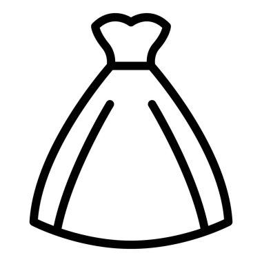 Tasarımcı gelinlik ikonu. Beyaz arkaplanda izole edilmiş web tasarımı için ana tasarım gelinlik vektör simgesi