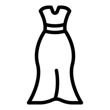 Gelinlik ikonu. Beyaz arkaplanda izole edilmiş web tasarımı için gelinlik tasarımı ikonu taslağı