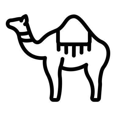 Deve simgesi. Beyaz arkaplanda izole edilmiş web tasarımı için deve vektör simgesi