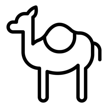 Sahra deve ikonu. Beyaz arkaplanda izole edilmiş web tasarımı için sahara deve vektör simgesi ana hatları