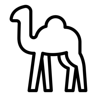 Trip deve ikonu. Beyaz arkaplanda izole edilmiş web tasarımı için taslak seyahat deve vektör simgesi