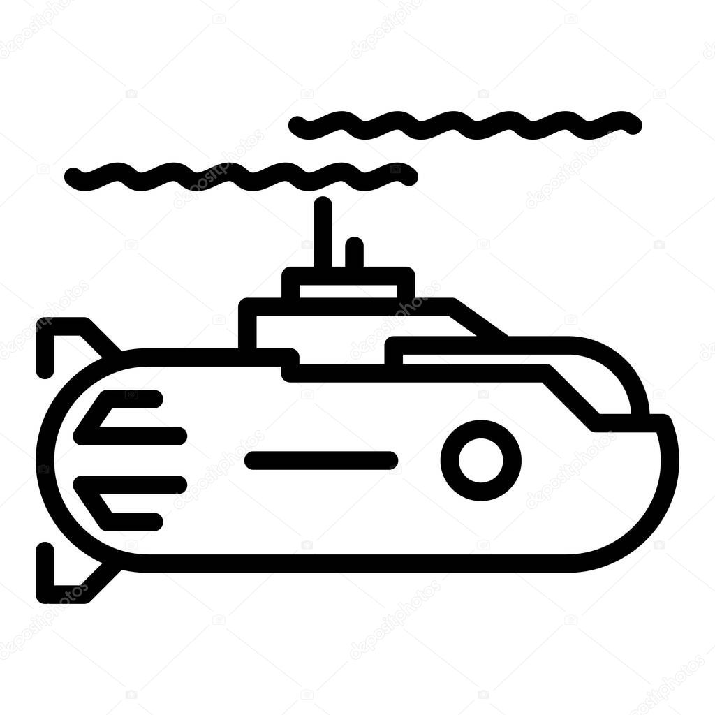 Nuclear submarine icon. Outline nuclear submarine vector icon for web design isolated on white background