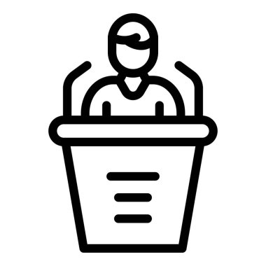 Kampanya konuşmacısı ikonu. Beyaz arkaplanda izole edilmiş web tasarımı için ana kampanya konuşmacı vektör simgesi