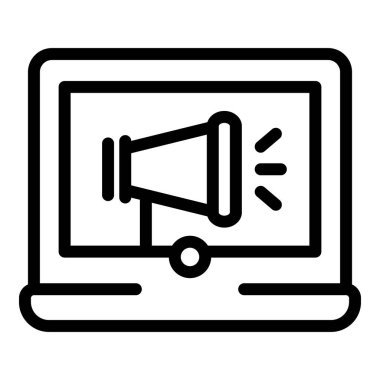 Çevrimiçi kampanya ikonu. Beyaz arkaplanda izole edilmiş web tasarımı için çevrimiçi kampanya vektör simgesi