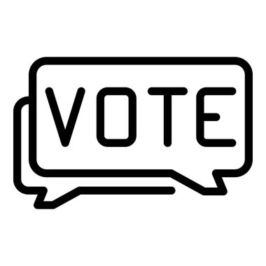 Sohbet ikonuna oy verin. Beyaz arkaplanda izole edilmiş web tasarımı için ana oy sohbet vektör simgesi