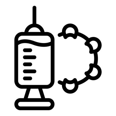 Antibiyotik şırınga ikonu. Beyaz arkaplanda izole edilmiş web tasarımı için antibiyotik şırınga vektör simgesi ana hatları