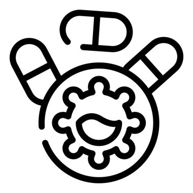 Antibiyotik savunma ikonu. Beyaz arkaplanda izole edilmiş web tasarımı için antibiyotik savunma ikonu