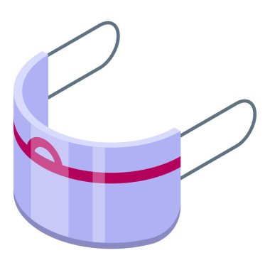 Tıbbi yüz kalkanı simgesi, izometrik biçim