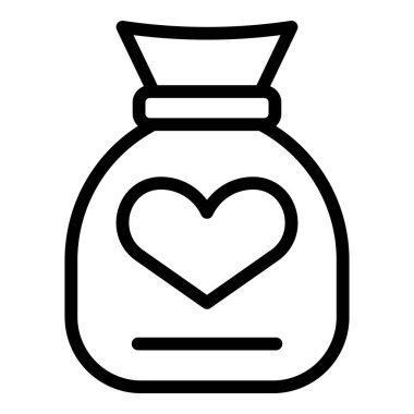 Sadaka çantası simgesi, taslak biçimi