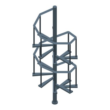 Sarmal merdiven simgesine tırman, izometrik biçim