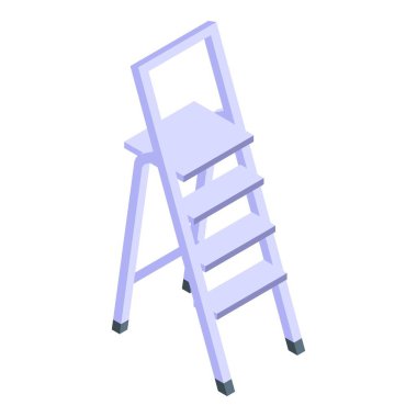 Kapalı metal merdiven simgesi, izometrik biçim