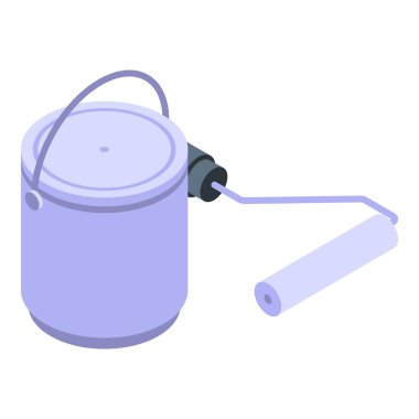 Boya kovası yuvarlama simgesi, izometrik biçim