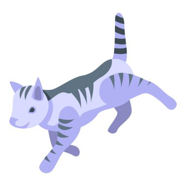 Dinlenen oyuncu kedi simgesi, izometrik biçim