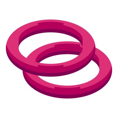 Oyuncu köpek halkaları simgesi, izometrik biçim