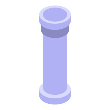 Kanalizasyon plastik boru simgesi, izometrik biçim