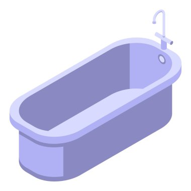 Seramik küvet ikonu, izometrik biçim