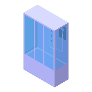 Daire duş kabini simgesi, izometrik biçim