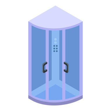 Temiz duş kabini simgesi, izometrik biçim