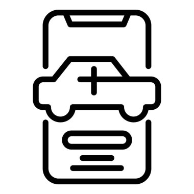 Telefon araba satışı simgesi, taslak biçimi