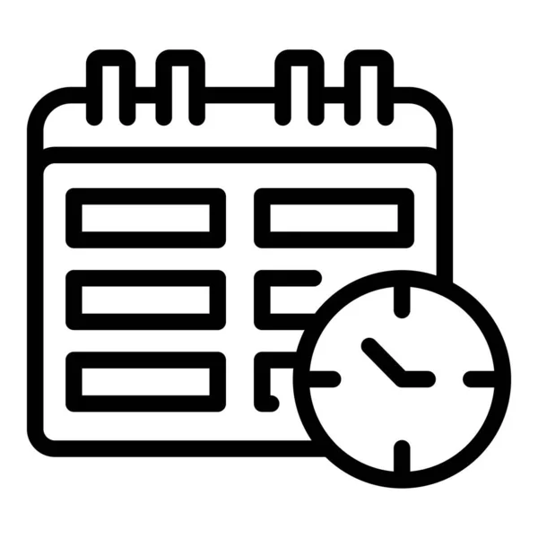 Task schedule calendar time icon, outline style — Stock Vector