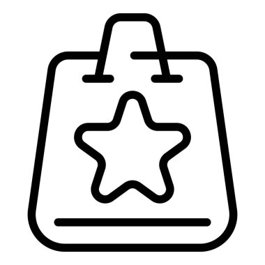 Alışveriş poşeti simgesi, taslak biçimi