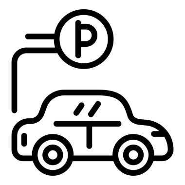 Otomobil park alanı simgesi, taslak biçimi