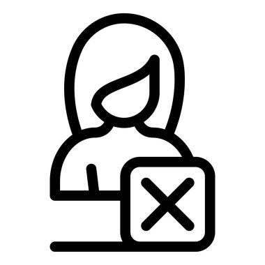 Kadın kullanıcı silme simgesi, özet biçimi