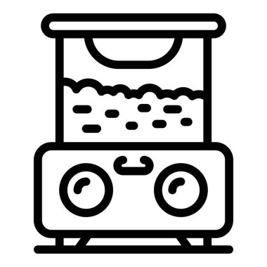 Otomatik patlamış mısır makinesi simgesi, özet biçimi