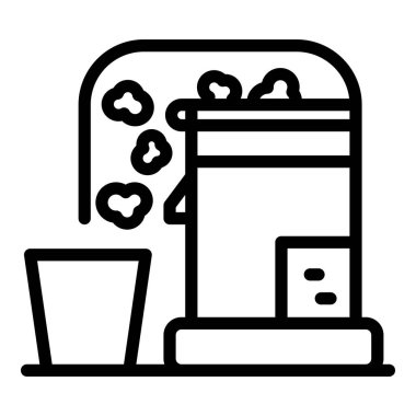 Sinema patlamış mısır makinesi simgesi, özet biçimi