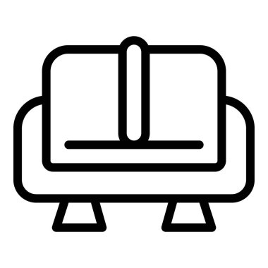 Dinlenme odası kanepesi ikonu, taslak tarzı