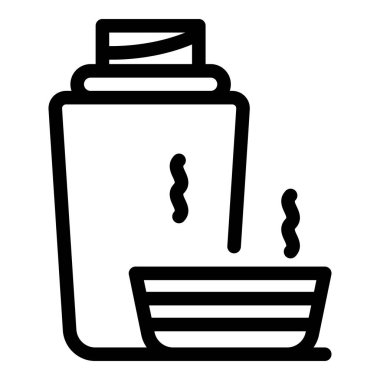 Termos sıcak çay ikonu, taslak biçimi