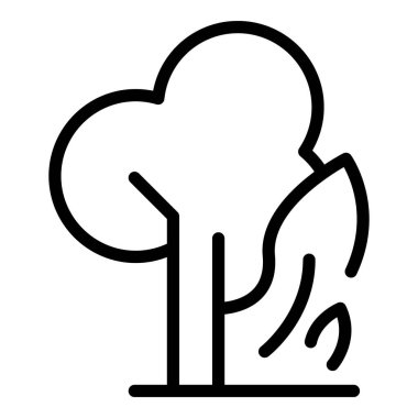 Yanan ağaç simgesi, özet biçimi