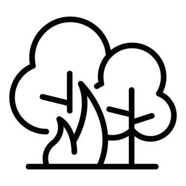 Orman yangını tehlike ikonu, taslak tarzı