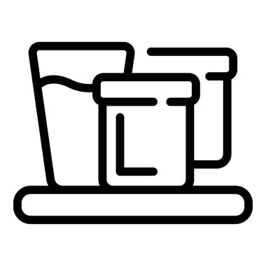 Okul kahvaltı ikonu, taslak tarzı