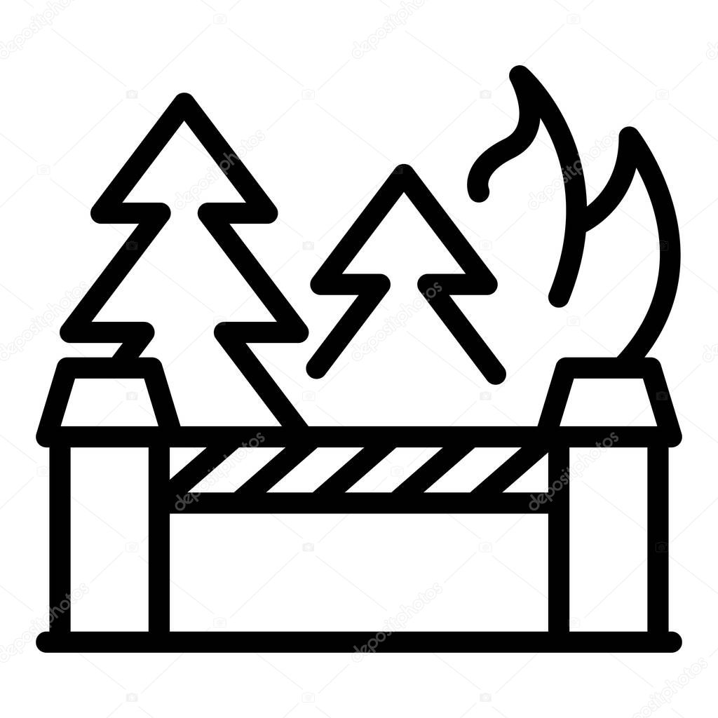 Forest destruction icon. Outline forest destruction vector icon for web design isolated on white background