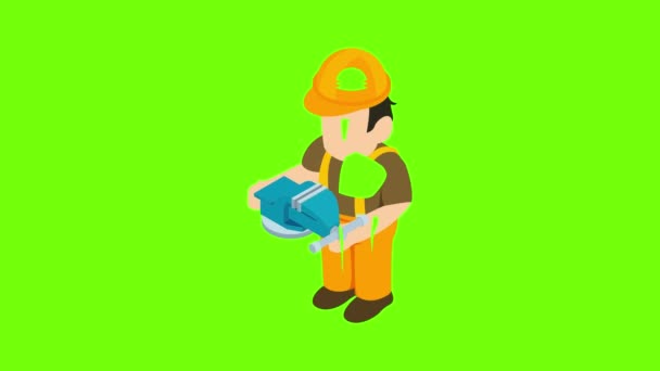 Machine operator icon animation — Stock Video