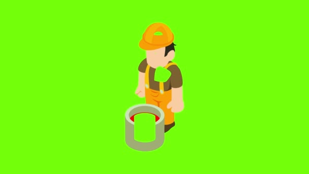 Målare man ikon animation — Stockvideo