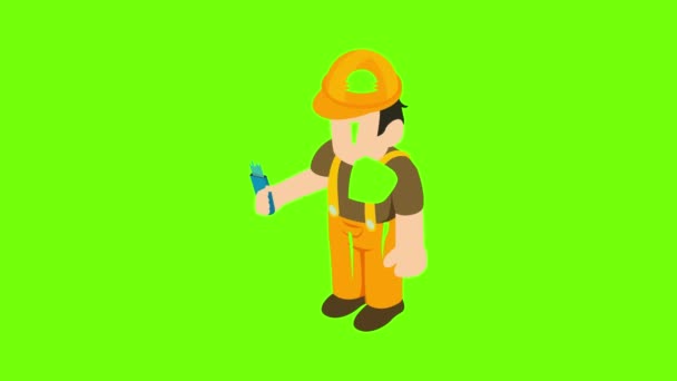 Animación icono electricista — Vídeo de stock