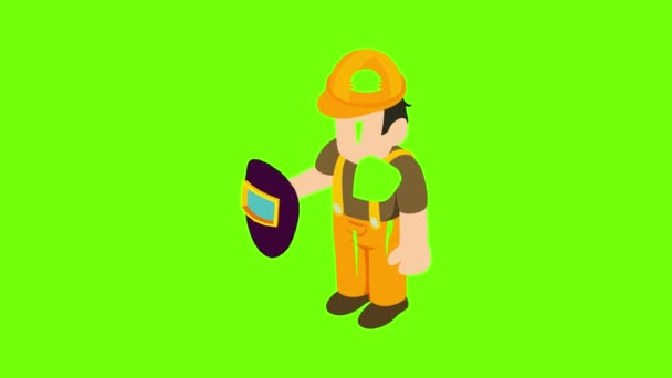 Animação ícone soldador — Vídeo de Stock