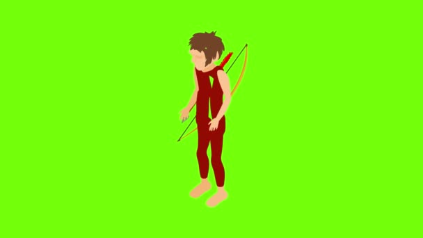 Primitive hunter icon animation — Stock Video
