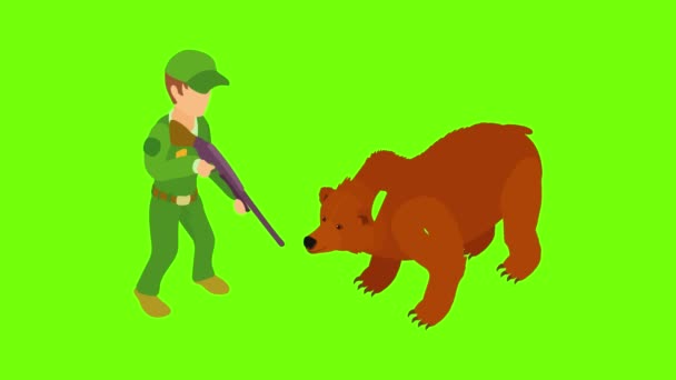 Forest hunting icon animation — Stock Video