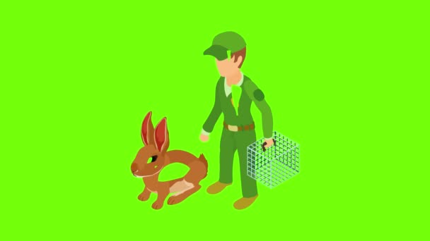 Trasporto animazioni icone animali — Video Stock